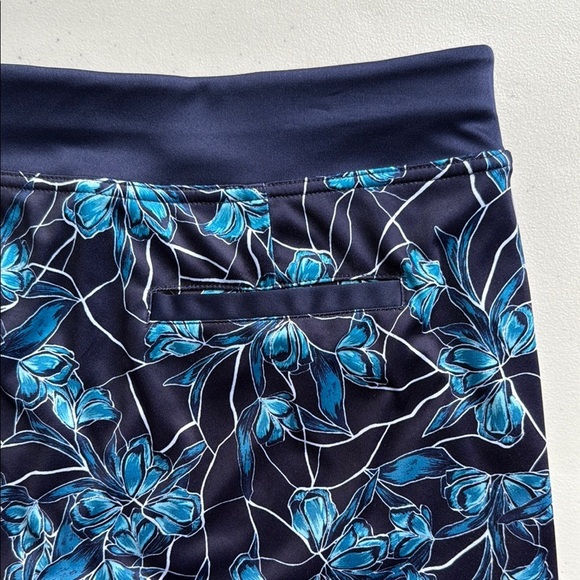 PGA Tour Floral Navy Athletic Skort Mini Skirt A-Line Golf Tennis Running - Picture 4 of 14